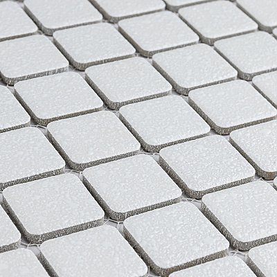 Crystalline Square White 12" x 12" Porcelain Mosaic Tile -10 Sheets Per Case -10.2 Sq. Ft.