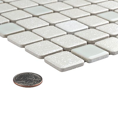 Crystalline Square Pistachio 12" x 12" Porcelain Mosaic Tile -10 Sheets Per Case -10.2 Sq. Ft.