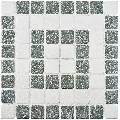 Crystalline Market Sq Grey 11-3/4" x 11-3/4" Porcelain Mosaic Tile - 10 Tiles Per Case - 9.8 Sq. Ft.