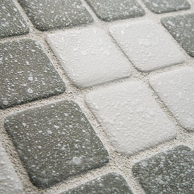 Crystalline Market Sq Grey 11-3/4" x 11-3/4" Porcelain Mosaic Tile - 10 Tiles Per Case - 9.8 Sq. Ft.