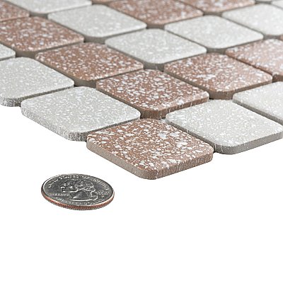 Crystalline Market Sq Beige 11-3/4" x 11-3/4" Porcelain Mosaic Tile - 10 Tiles Per Case - 9.8 Sq. Ft.
