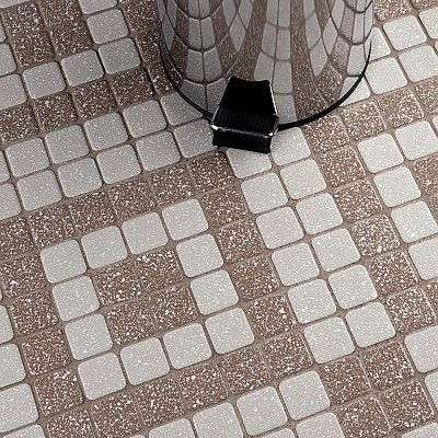 Crystalline Market Sq Beige 11-3/4" x 11-3/4" Porcelain Mosaic Tile - 10 Tiles Per Case - 9.8 Sq. Ft.