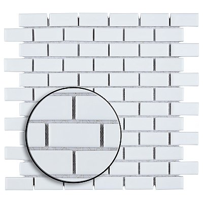 Hudson Subway White 11-3/4" x 12" Porcelain Mosaic Tile -10 Sheets Per Case -10 Sq. Ft.