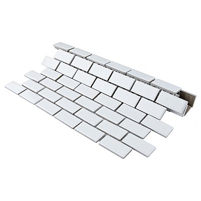 Hudson Subway White 11-3/4" x 12" Porcelain Mosaic Tile -10 Sheets Per Case -10 Sq. Ft.