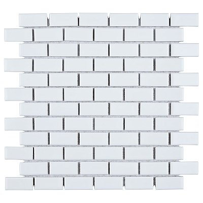 Hudson Subway White 11-3/4" x 12" Porcelain Mosaic Tile -10 Sheets Per Case -10 Sq. Ft.