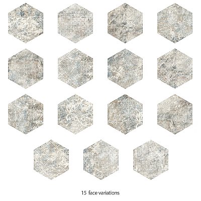 Tivoli Hex Tapestry 5-1/2" x 6-1/4" Porcelain Floor and Wall Tile - 26 Tiles Per Case - 4.94 Square Feet