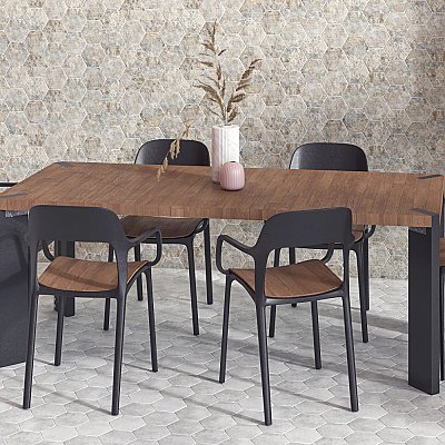 Tivoli Hex Tapestry 5-1/2" x 6-1/4" Porcelain Floor and Wall Tile - 26 Tiles Per Case - 4.94 Square Feet