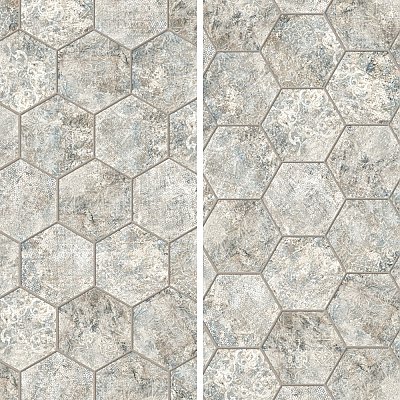Tivoli Hex Tapestry 5-1/2" x 6-1/4" Porcelain Floor and Wall Tile - 26 Tiles Per Case - 4.94 Square Feet