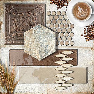 Tivoli Hex Tapestry 5-1/2" x 6-1/4" Porcelain Floor and Wall Tile - 26 Tiles Per Case - 4.94 Square Feet