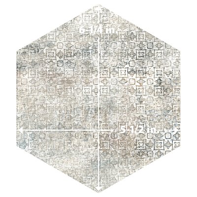 Tivoli Hex Tapestry 5-1/2" x 6-1/4" Porcelain Floor and Wall Tile - 26 Tiles Per Case - 4.94 Square Feet