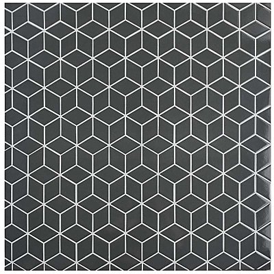 Metro Rhombus Glossy Gray Porcelain Mosaic Tile - Sold Per Case of 10 - 9.14 Square Feet