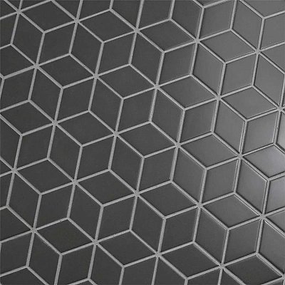 Metro Rhombus Matte Gray Porcelain Mosaic Tile - Sold Per Case of 10 - 9.14 Square Feet
