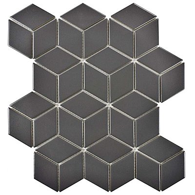 Metro Rhombus Matte Gray Porcelain Mosaic Tile - Sold Per Case of 10 - 9.14 Square Feet