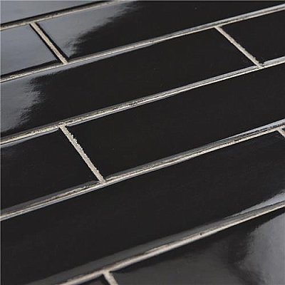 Metro Soho Subway   - Glossy Black - 1.75" x 7.75" - Per Case of 120 - 12 Square Foot