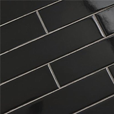 Metro Soho Subway   - Glossy Black - 1.75" x 7.75" - Per Case of 120 - 12 Square Foot