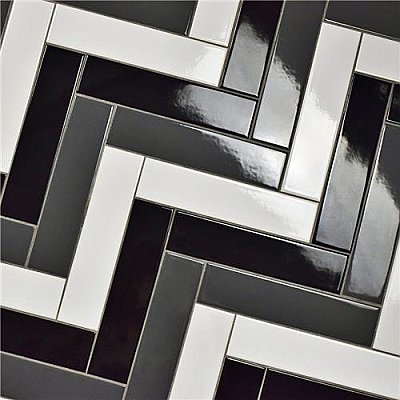Metro Soho Subway   - Glossy Black - 1.75" x 7.75" - Per Case of 120 - 12 Square Foot