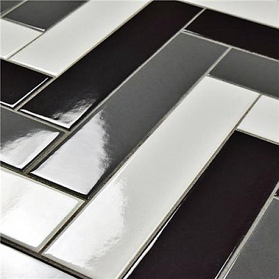 Metro Soho Subway   - Glossy Black - 1.75" x 7.75" - Per Case of 120 - 12 Square Foot