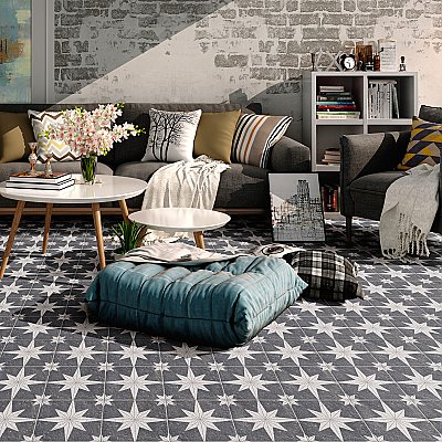 Compass Star Lava Stone 8" x 8" Porcelain Tile - Per Case of 25 Tile - 11.50 Sq. Ft. Per Case