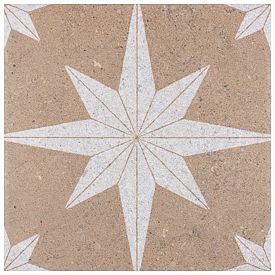 Compass Star Sand Stone 8" x 8" Porcelain Tile - Per Case of 25 Tile - 11.50 Sq. Ft. Per Case