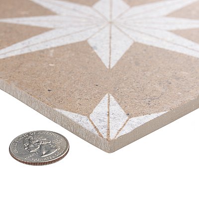 Compass Star Sand Stone 8" x 8" Porcelain Tile - Per Case of 25 Tile - 11.50 Sq. Ft. Per Case