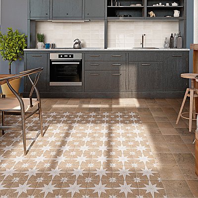 Compass Star Sand Stone 8" x 8" Porcelain Tile - Per Case of 25 Tile - 11.50 Sq. Ft. Per Case