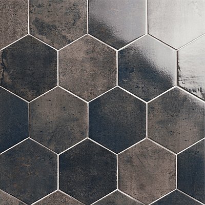Capri Hex Nero 7" x 8" Porcelain Floor & Wall Tile -36 Tiles Per Case - 10.8 Sq. Ft.