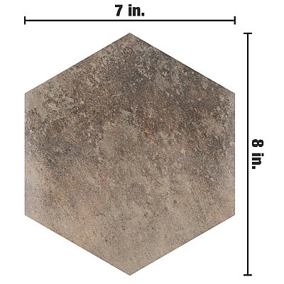 Capri Hex Terra 7" x 8" Porcelain Floor & Wall Tile -36 Tiles Per Case - 10.8 Sq. Ft.