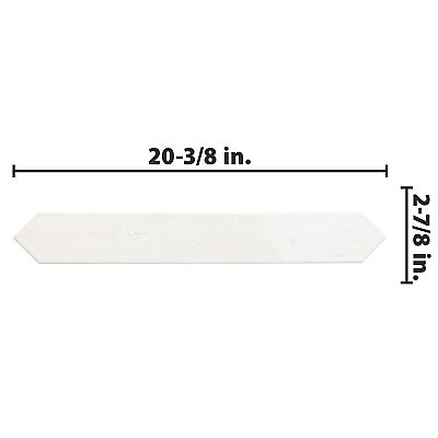 Argile Arrow Bianco 2-7/8" x 20-3/8" Porcelain Floor and Wall Tile - 1 Tiles Per Case - 0.41 Square Feet