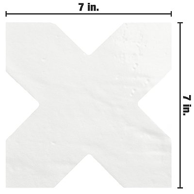 Argile Cross Bianco 7" x 7" Porcelain Floor and Wall Tile - 1 Tiles Per Case - 0.3 Square Feet
