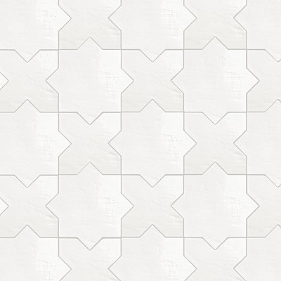 Argile Cross Bianco 7" x 7" Porcelain Floor and Wall Tile - 1 Tiles Per Case - 0.3 Square Feet