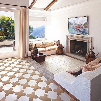 Argile Cross Bianco 7" x 7" Porcelain Floor and Wall Tile - 1 Tiles Per Case - 0.3 Square Feet