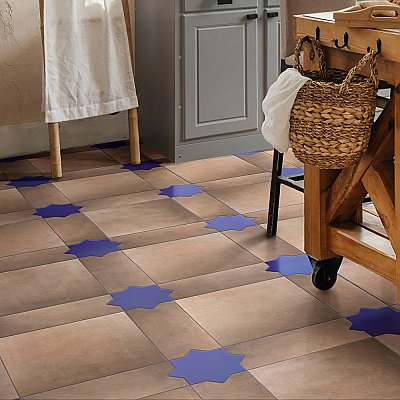 Argile Star Blu 7" x 7" Porcelain Floor and Wall Tile - 1 Tiles Per Case - 0.42 Square Feet