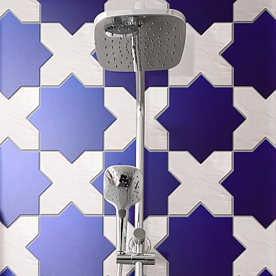 Argile Star Blu 7" x 7" Porcelain Floor and Wall Tile - 1 Tiles Per Case - 0.42 Square Feet