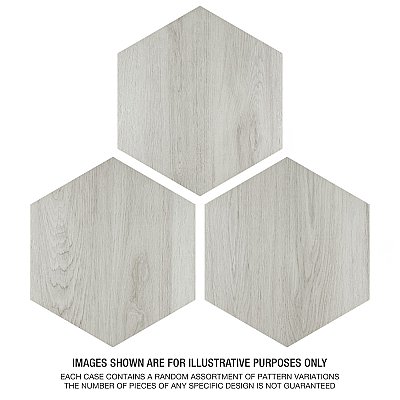 Natura Hex White 14-1/8" x 16-1/4" Porcelain Floor & Wall Tile -9 Tiles Per Case - 11.07 Sq. Ft.