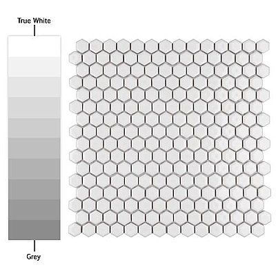 Colmena Glossy White Hex 1-1/2" x 11-5/8" Tile - Per Case of 5 Sheets - 4.75 Square Feet