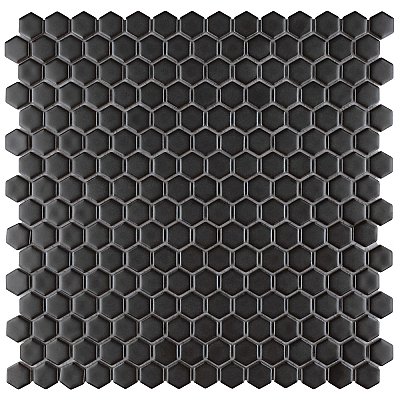 Colmena Hex Matte Carbon 11-1/2" x 11-5/8" Porcelain Mosaic Tile - 5 Tiles Per Case - 4.75 Square Feet