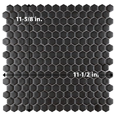 Colmena Hex Matte Carbon 11-1/2" x 11-5/8" Porcelain Mosaic Tile - 5 Tiles Per Case - 4.75 Square Feet