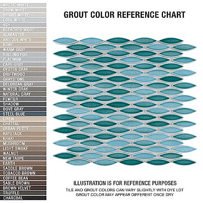 Pescado Glossy Agua 12"x 12-1/2" Porcelain Tile - Per Sheet - 1.06 Sq. Ft.
