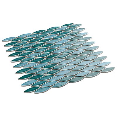 Pescado Glossy Agua 12"x 12-1/2" Porcelain Tile - Per Sheet - 1.06 Sq. Ft.