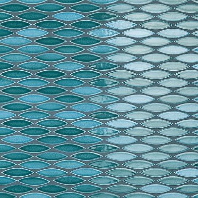 Pescado Glossy Agua 12"x 12-1/2" Porcelain Tile - Per Sheet - 1.06 Sq. Ft.
