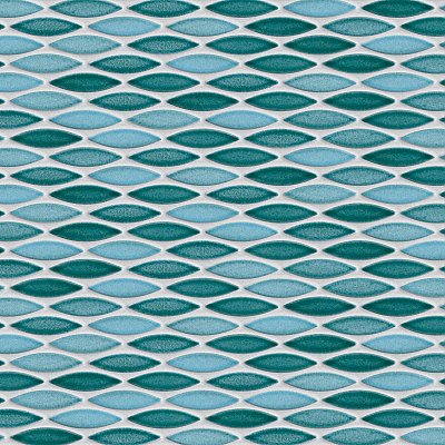 Pescado Glossy Agua 12"x 12-1/2" Porcelain Tile - Per Sheet - 1.06 Sq. Ft.