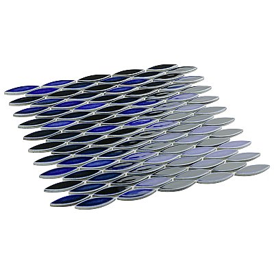 Pescado Glossy Azul 12"x 12-1/2" Porcelain Tile - Per Sheet - 1.06 Sq. Ft.