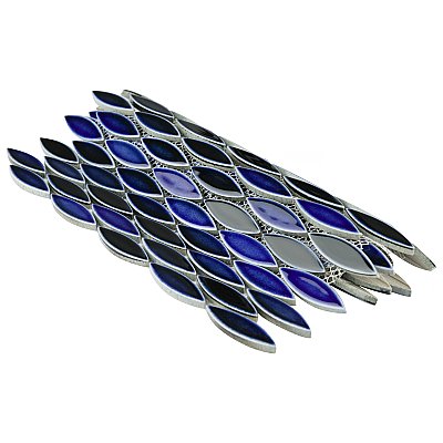 Pescado Glossy Azul 12"x 12-1/2" Porcelain Tile - Per Sheet - 1.06 Sq. Ft.