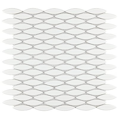 Pescado Glossy Blanco 12"x 12-1/2" Porcelain Tile - Per Sheet - 1.06 Sq. Ft.