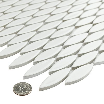Pescado Glossy Blanco 12"x 12-1/2" Porcelain Tile - Per Sheet - 1.06 Sq. Ft.