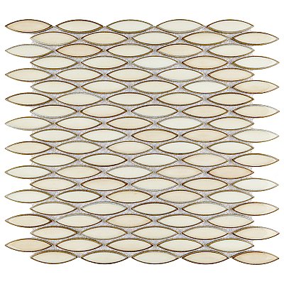 Pescado Glossy Crema 12"x 12-1/2" Porcelain Tile - Per Sheet - 1.06 Sq. Ft.