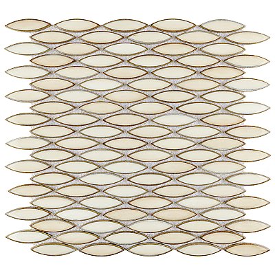 Pescado Glossy Crema 12"x 12-1/2" Porcelain Tile - Per Sheet - 1.06 Sq. Ft.