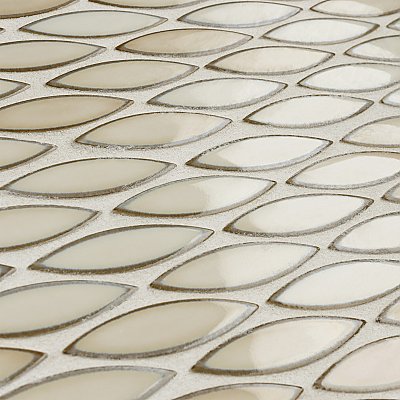 Pescado Glossy Crema 12"x 12-1/2" Porcelain Tile - Per Sheet - 1.06 Sq. Ft.