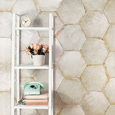 D'Anticatto Hex Bianco 11" x 12-5/8" Porcelain Tile - Per Case of 15 - 11.22 Square Feet