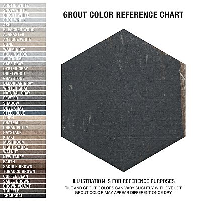 Retro Mini Hex Nero 7" x 8" Porcelain Floor & Wall Tile - Sold Per Case of 36 - 11.16 Sq. Ft.